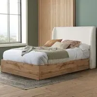 Halfden King Size Ottoman Bed with Storage - White, Bouclé