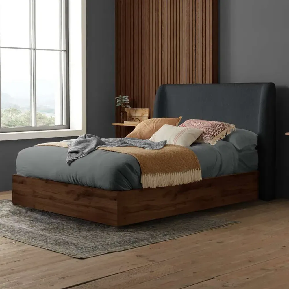 Halfden King Size Ottoman Bed with Storage - White, Boucle