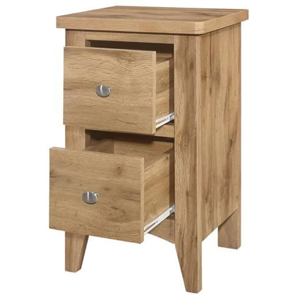 Hampstead 2 Drawer Bedside Table - Brown