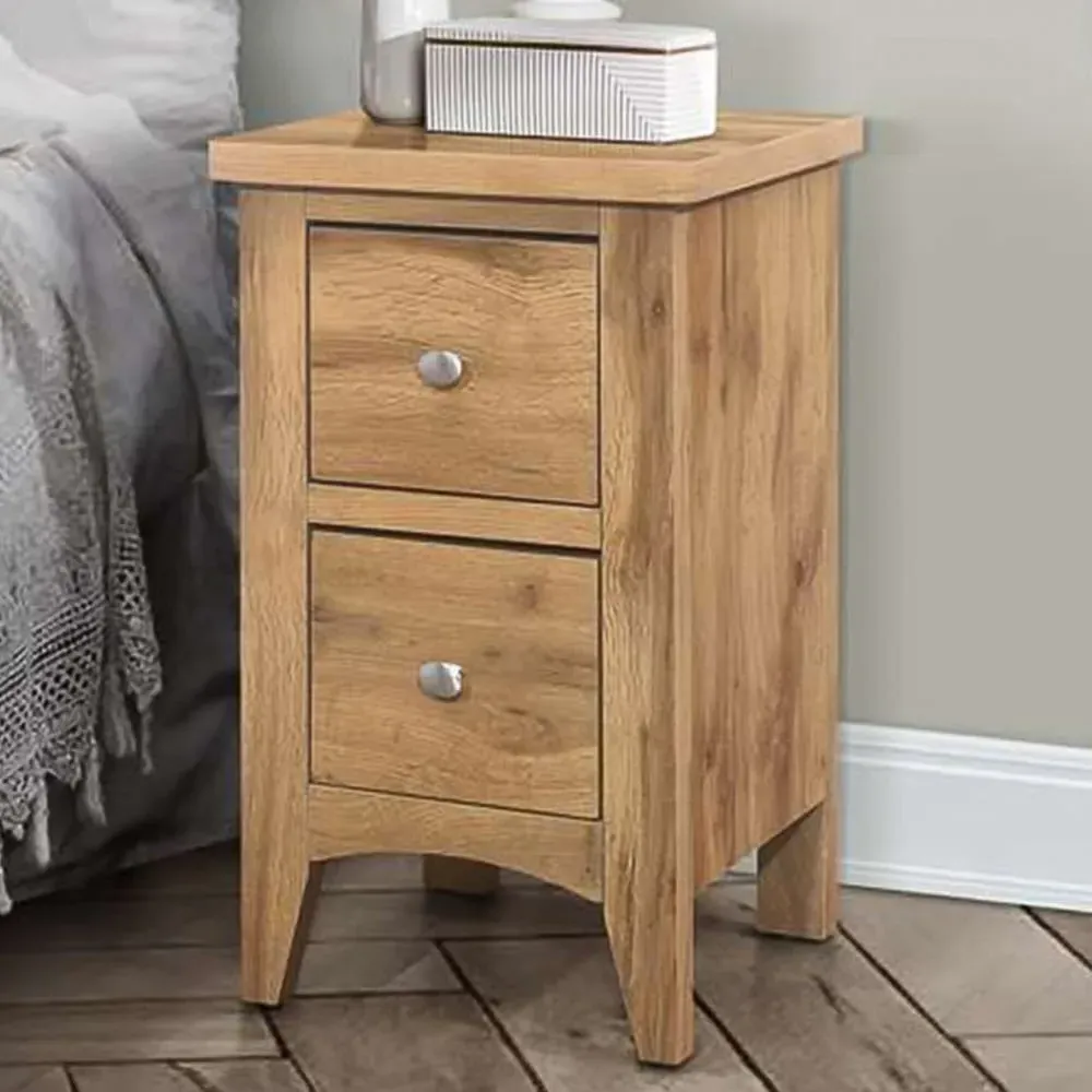 Hampstead 2 Drawer Bedside Table - Brown image
