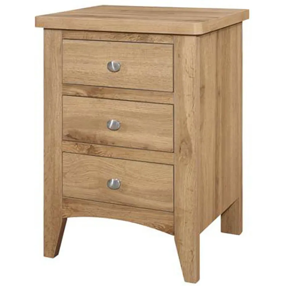 Hampstead 3 Drawer Bedside Table - Brown