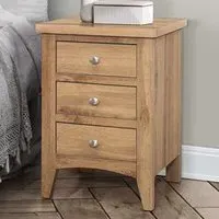Hampstead 3 Drawer Bedside Table - Brown