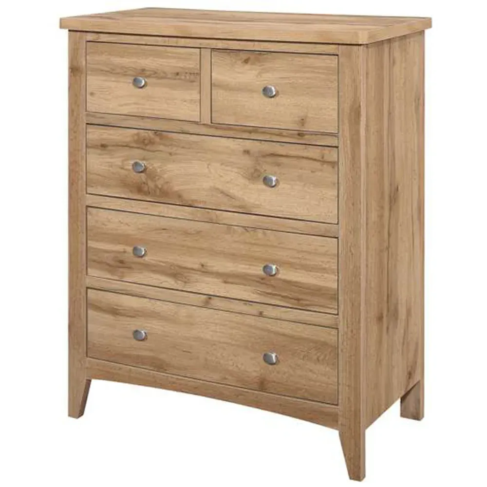 Hampstead 5 Drawer Storage Chest - Brown