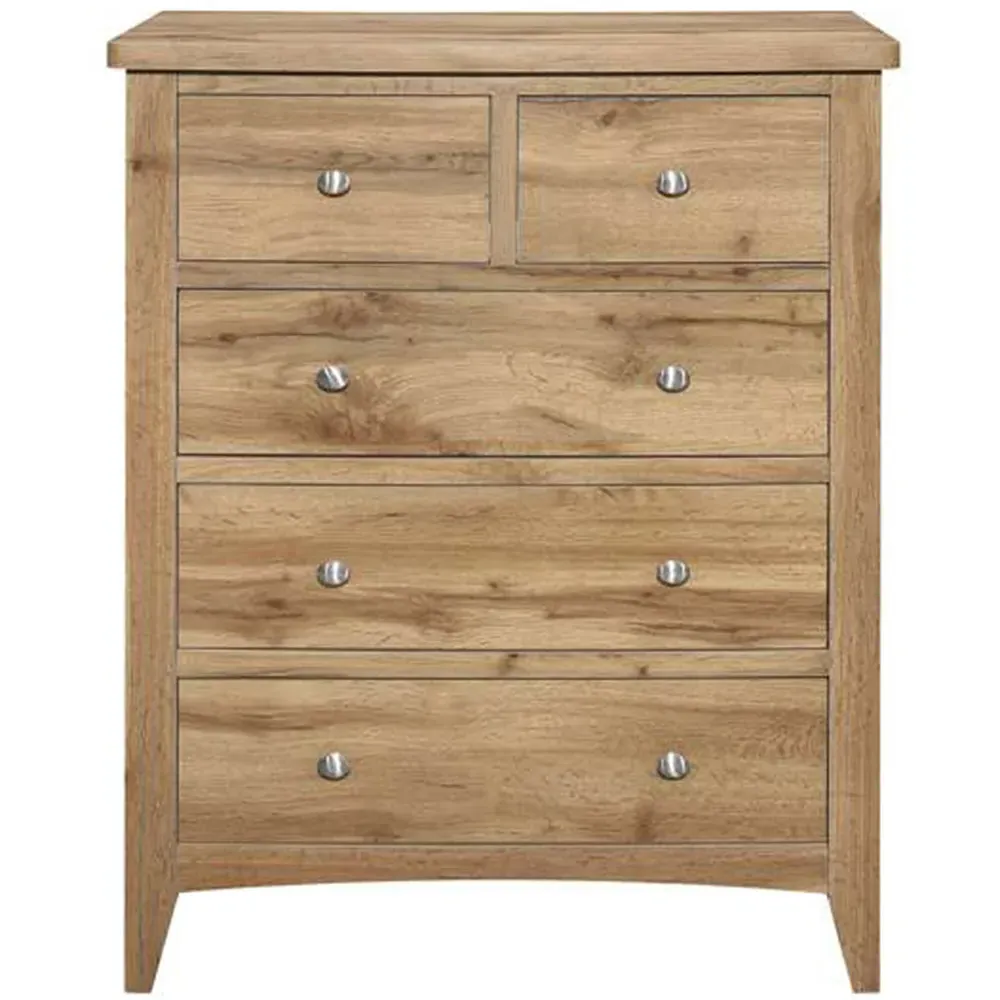 Hampstead 5 Drawer Storage Chest - Brown