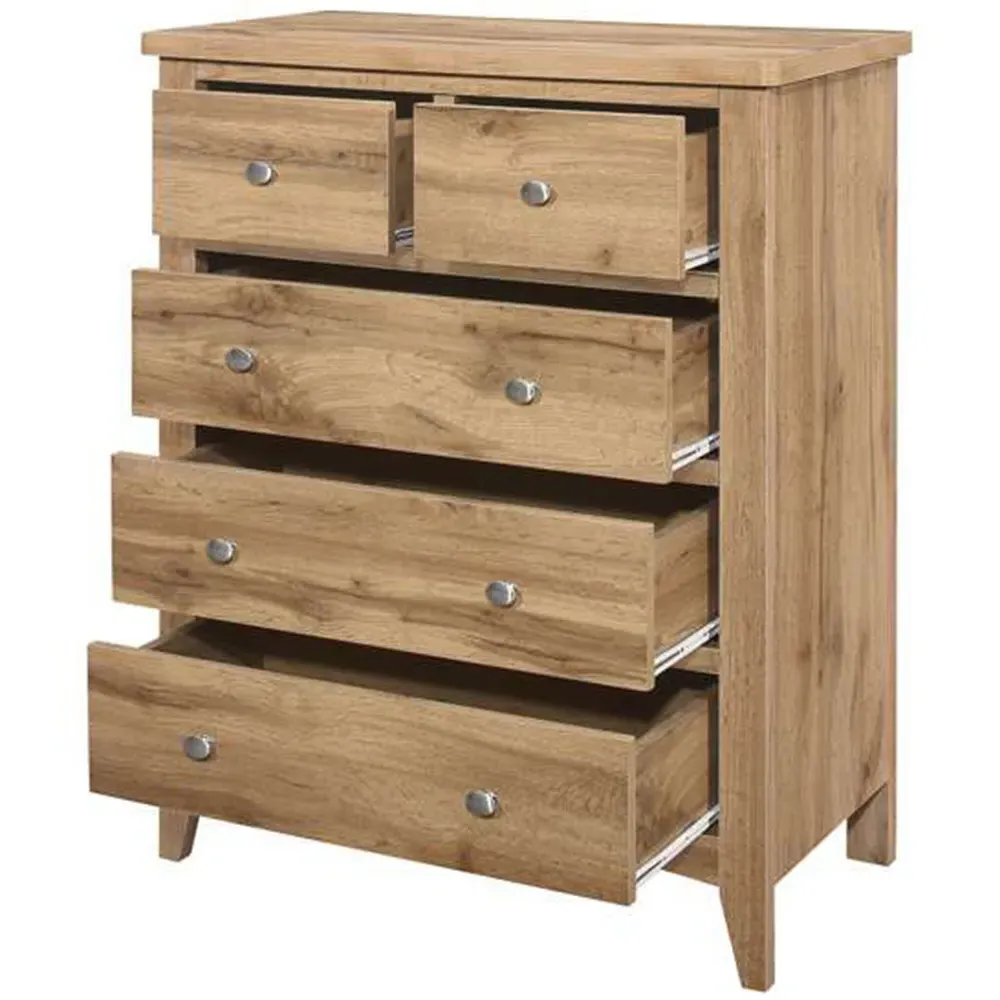 Hampstead 5 Drawer Storage Chest - Brown