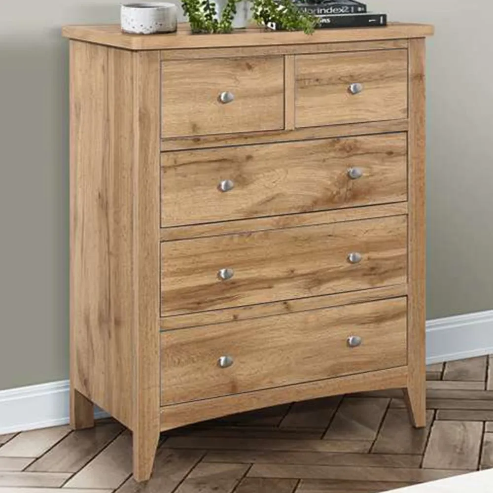 Hampstead 5 Drawer Storage Chest - Brown image