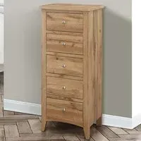 Hampstead 5 Drawer Tall Chest of Drawers - Brown