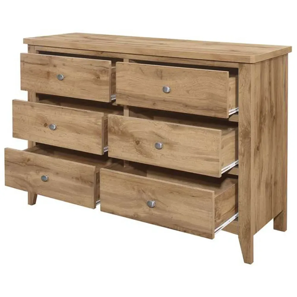 Hampstead 6 Drawer Chest of Drawers - Brown