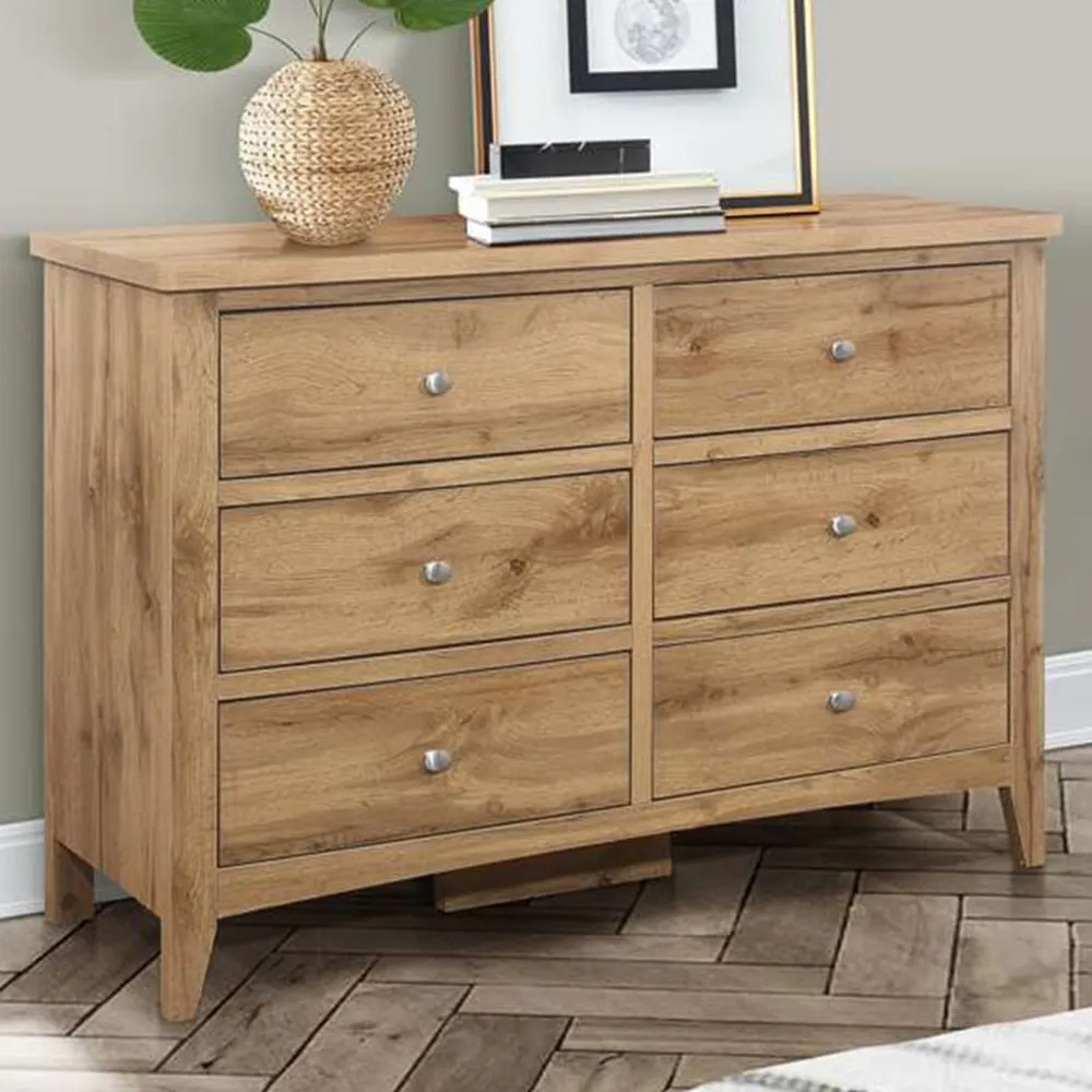Hampstead 6 Drawer Chest of Drawers - Brown