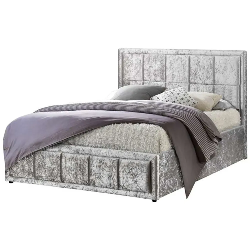 Hannover Double Ottoman Bed Frame with Storage - Grey