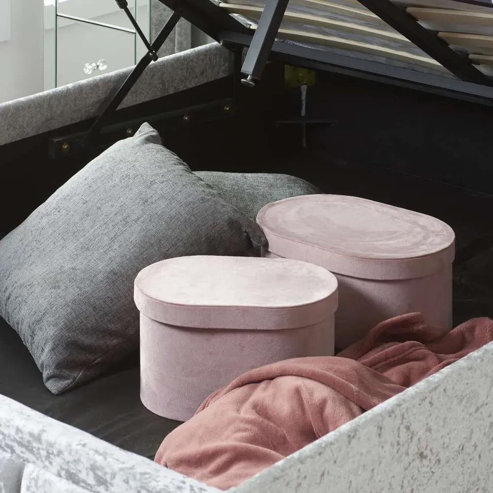 Hannover Double Ottoman Bed Frame with Storage - Grey