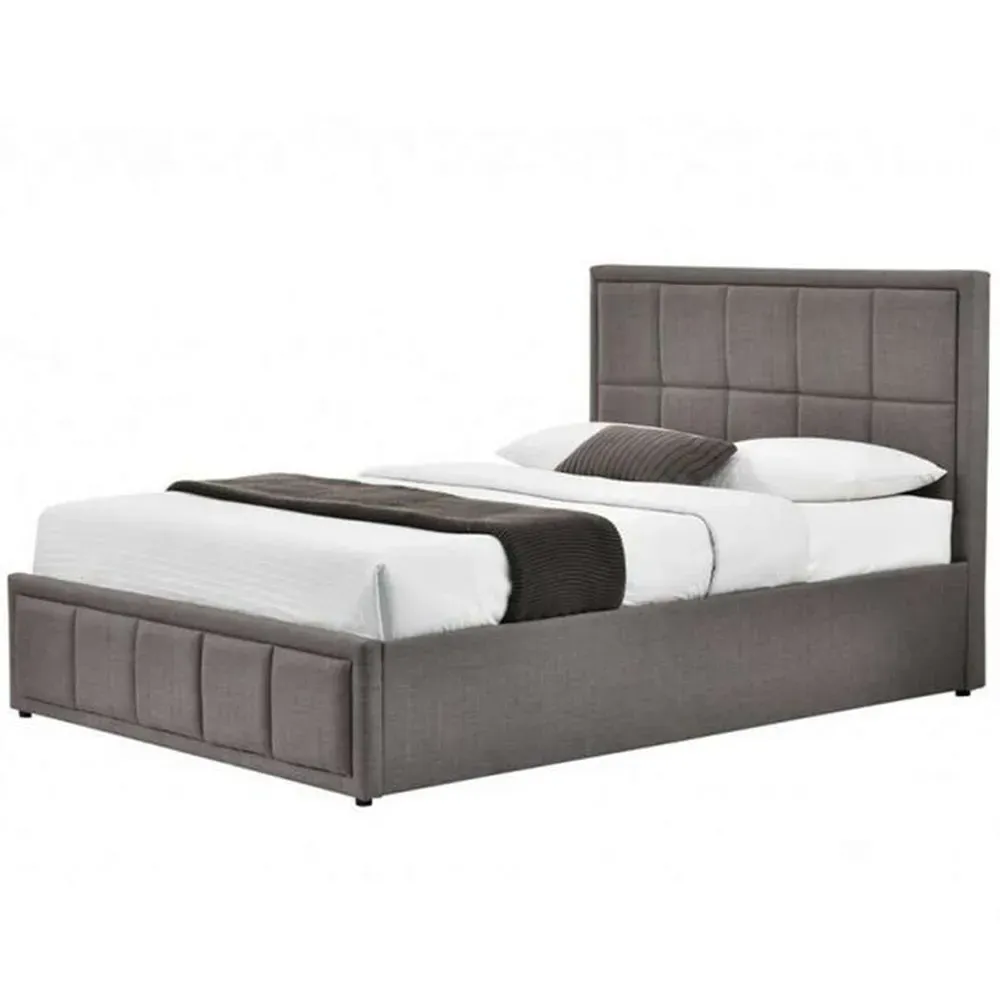 Hannover Double Ottoman Bed Frame with Storage - Steel
