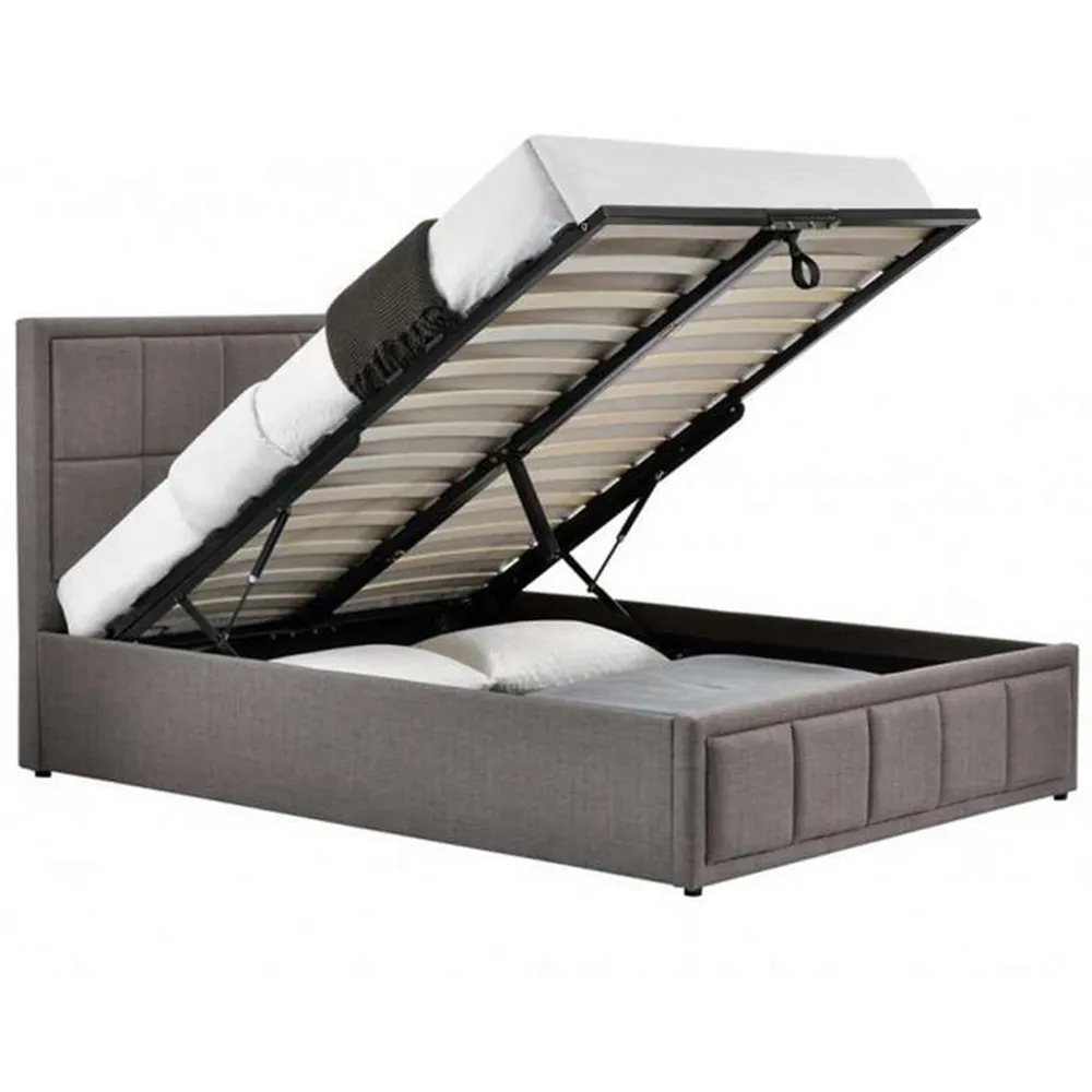 Hannover Double Ottoman Bed Frame with Storage - Steel
