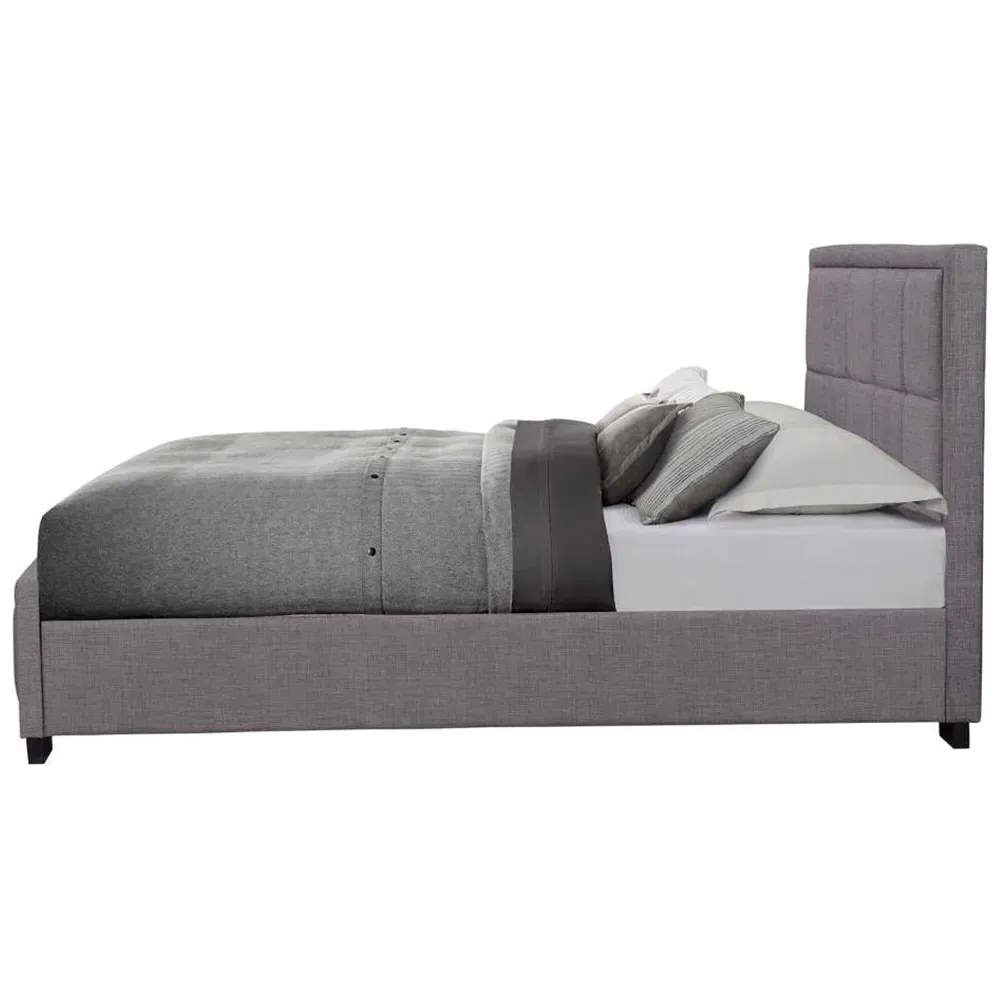 Hannover King Size Bed Frame - Steel, Velour