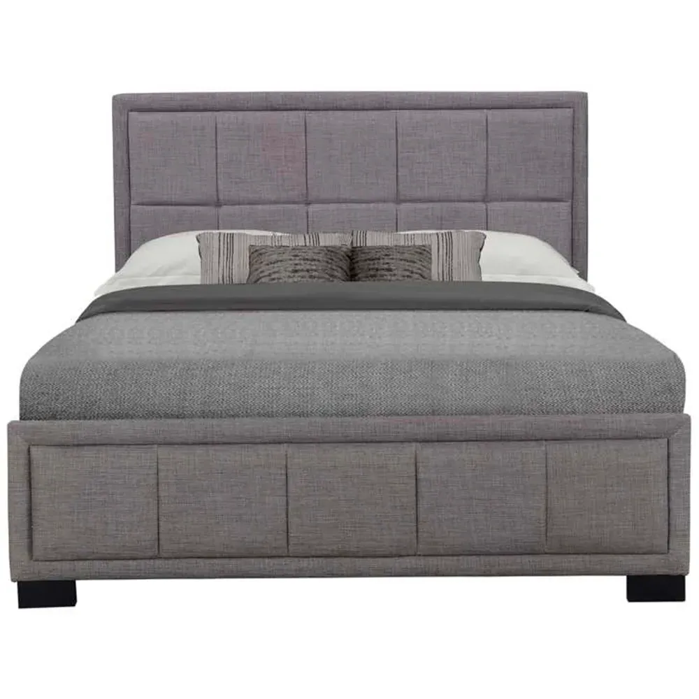 Hannover King Size Bed Frame - Steel, Velour