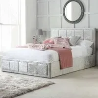 Hannover King Size Ottoman Bed Frame with Storage - Grey