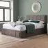 Hannover King Size Ottoman Bed Frame with Storage - Grey