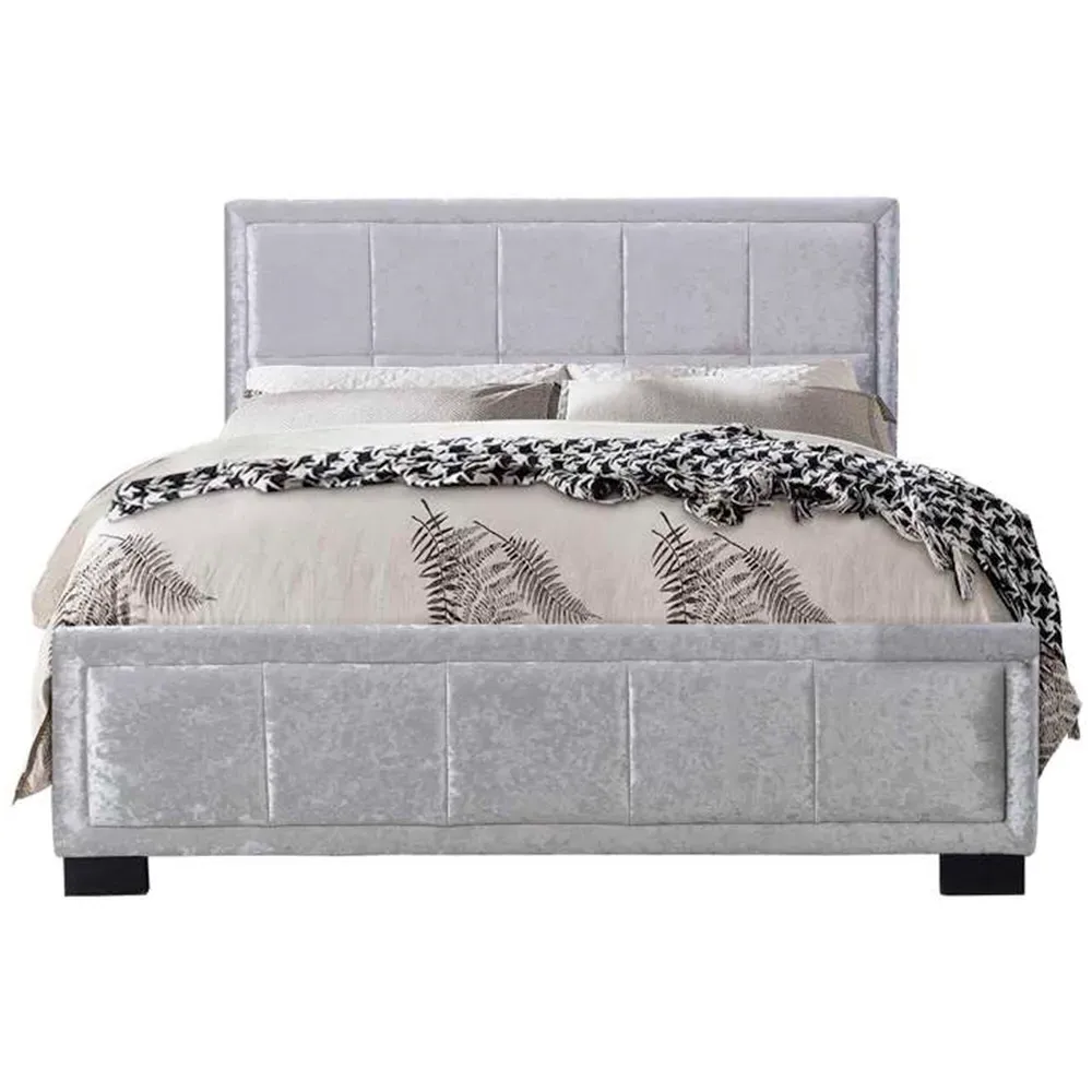 Hannover Small Double Bed Frame - Grey, Fabric