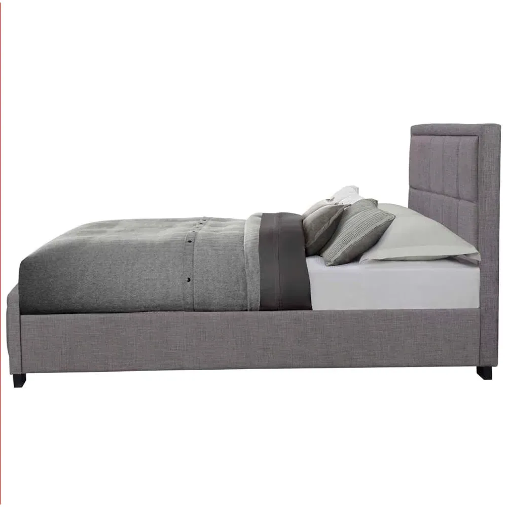 Hannover Small Double Bed Frame - Grey, Steel