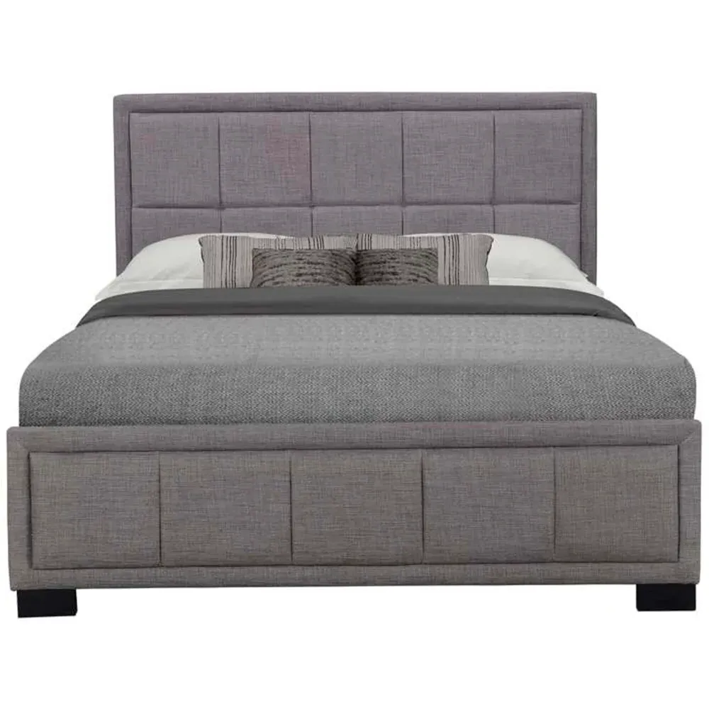 Hannover Small Double Bed Frame - Grey, Steel