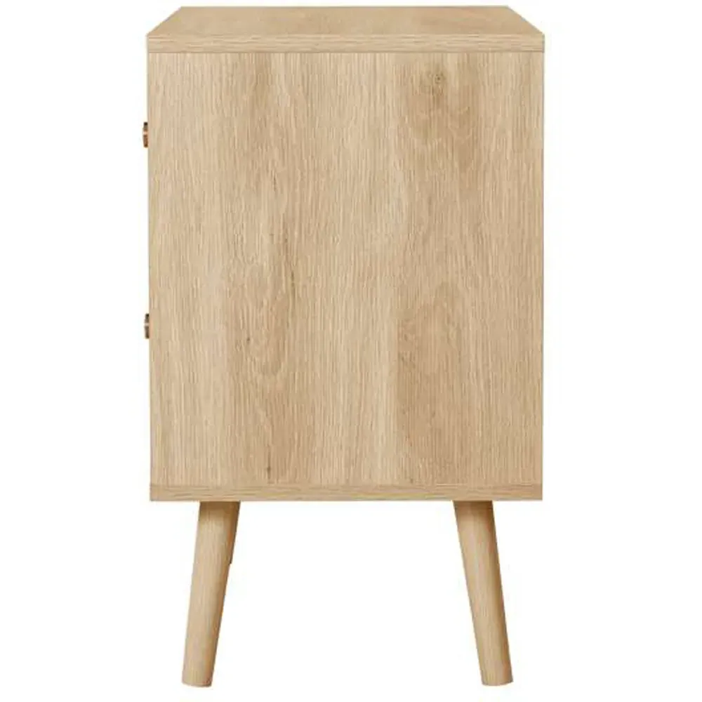 Herringford 2 Drawer Bedside Table - Brown, Oak