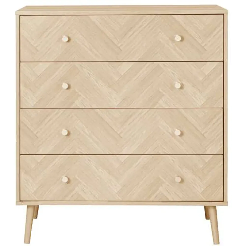 Herringford 4 Drawer Chest of Drawers - Brown, Oak