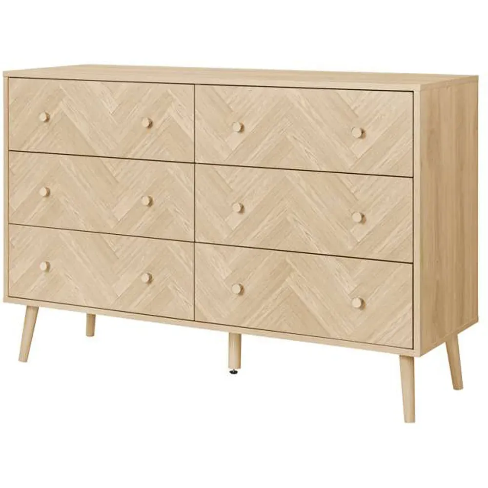Herringford 6 Drawer Chest of Drawers - Brown, Oak