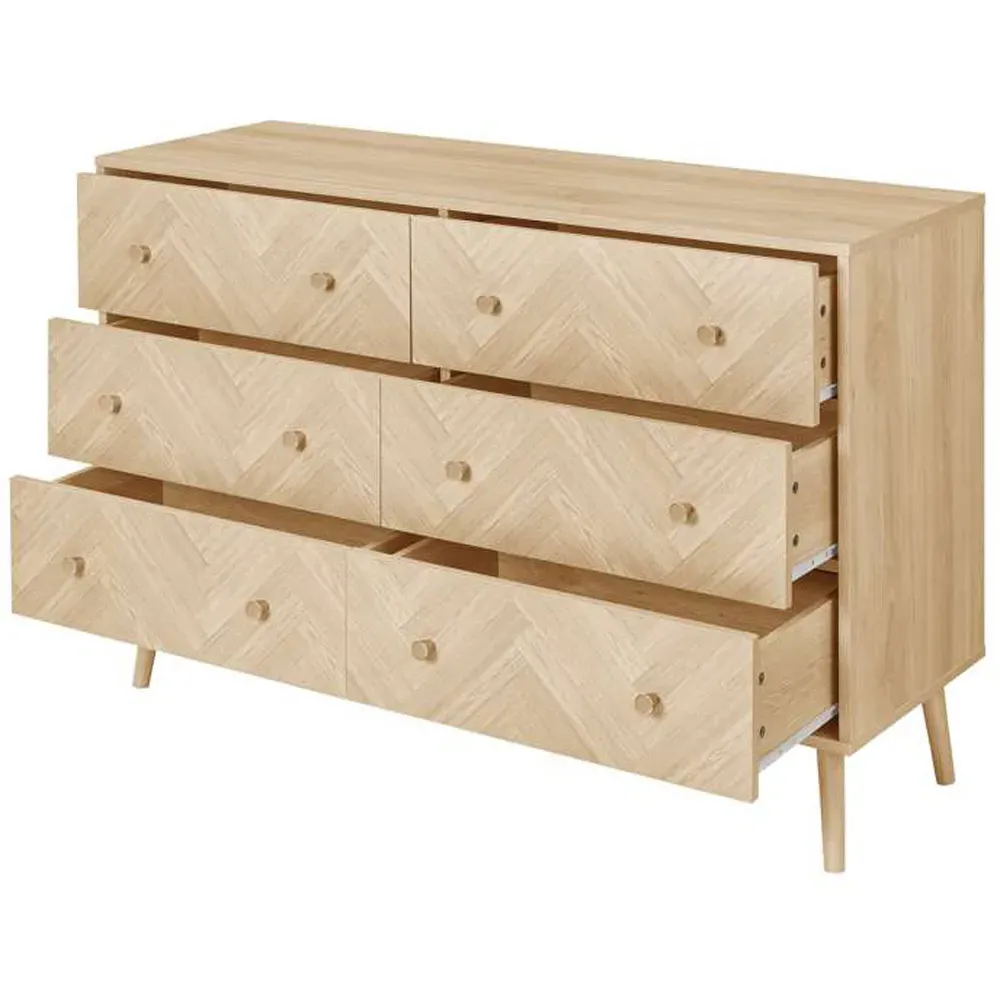 Herringford 6 Drawer Chest of Drawers - Brown, Oak