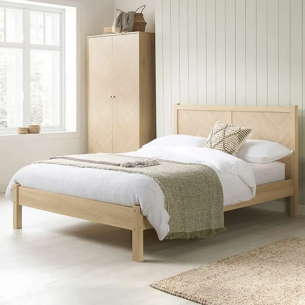 Herringford Double Bed Frame - Brown, Oak