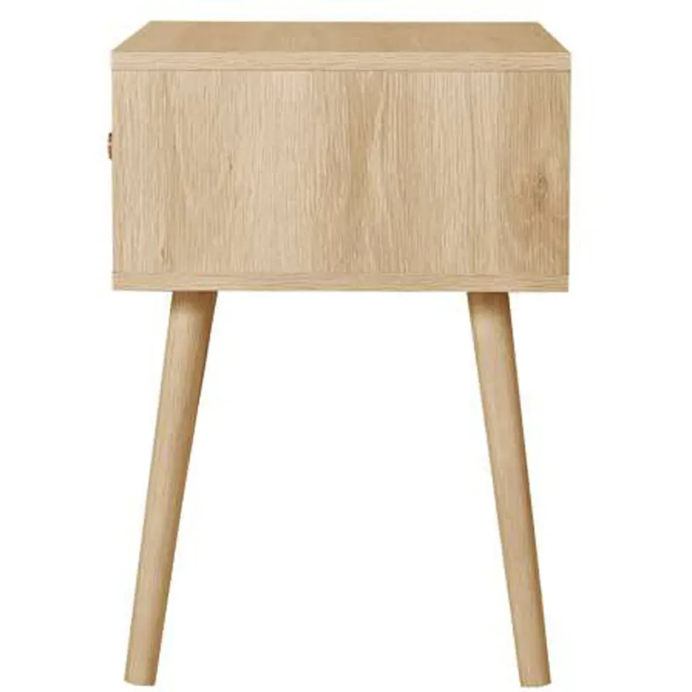 Herringford Single Drawer Bedside Table - Brown, Oak