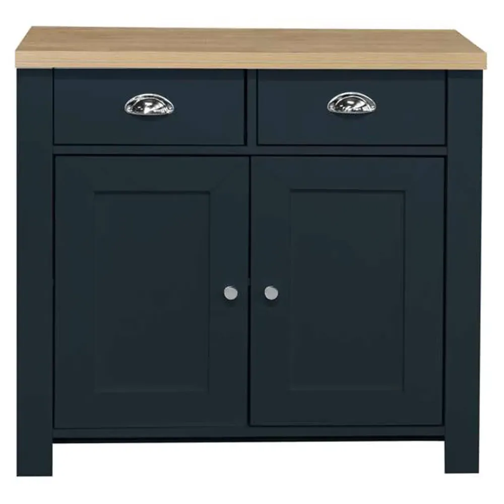 Highgate 2 Door 2 Drawer Sideboard - Blue, Oak