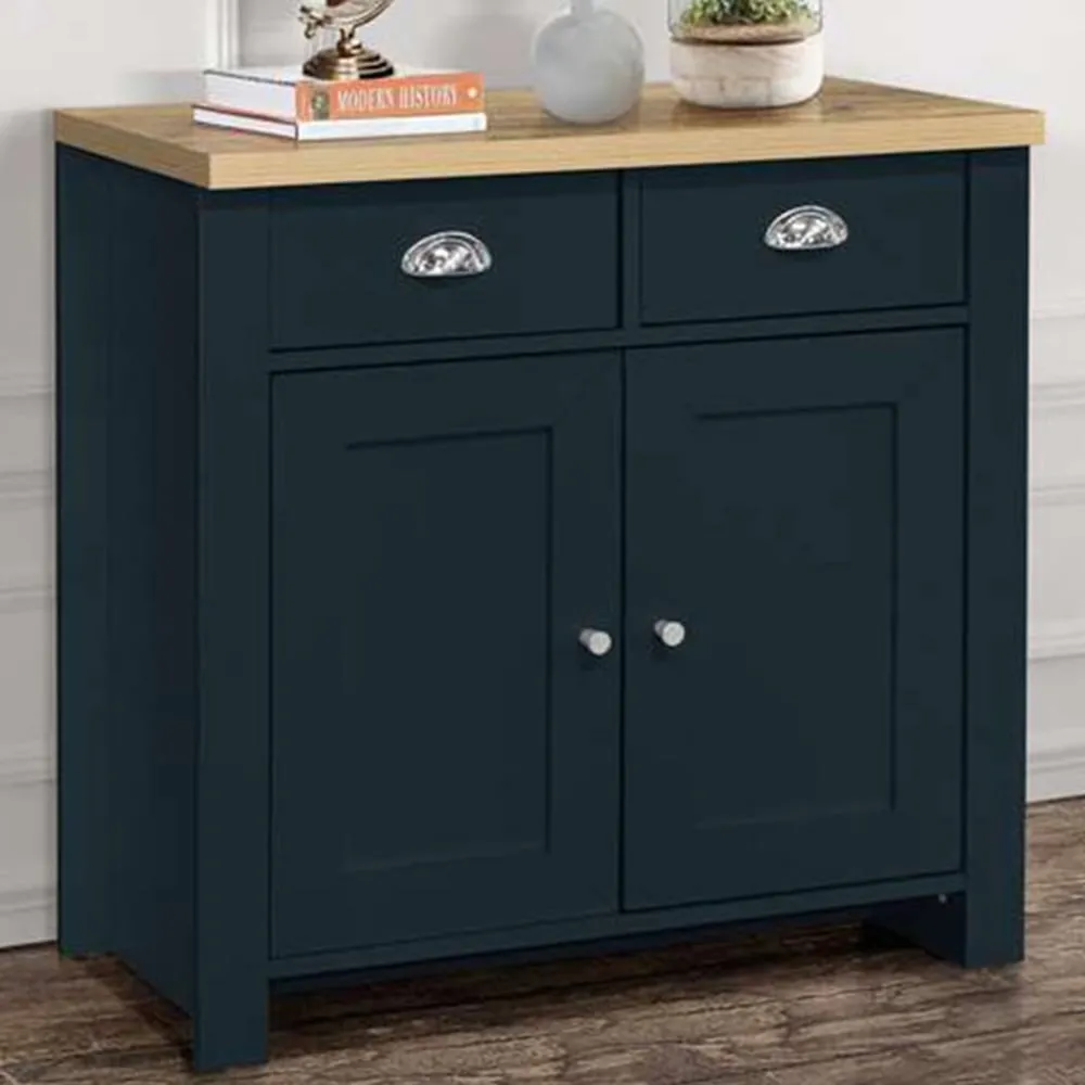 Highgate 2 Door 2 Drawer Sideboard - Blue, Oak