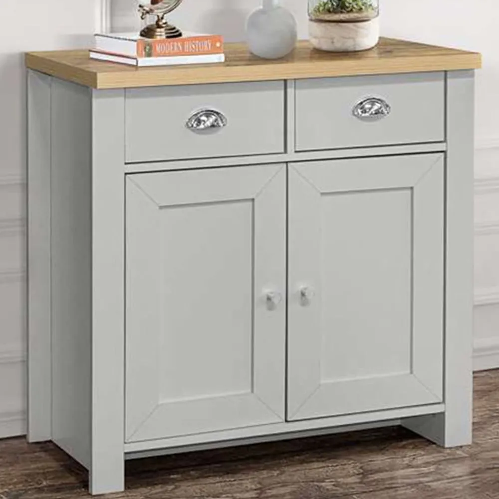 Highgate 2 Door 2 Drawer Sideboard - Grey, Oak image