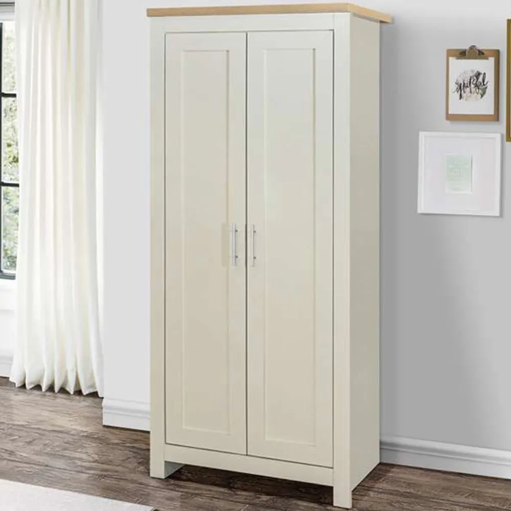 Highgate 2 Door Wardrobe - Cream, Oak