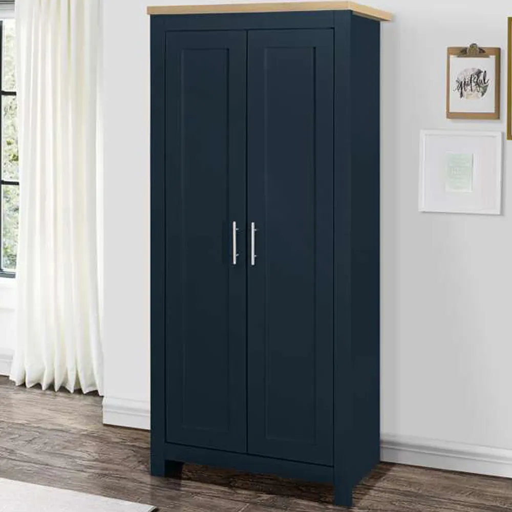 Highgate 2 Door Wardrobe - Navy, Oak