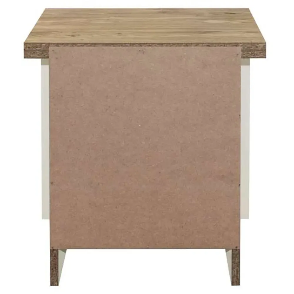 Highgate 2 Drawer Bedside Table - Cream, Oak