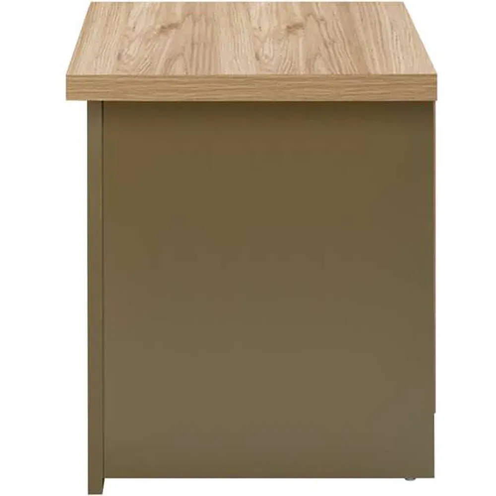 Highgate 2 Drawer Bedside Table - Green, Oak