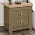Highgate 2 Drawer Bedside Table - Green, Oak