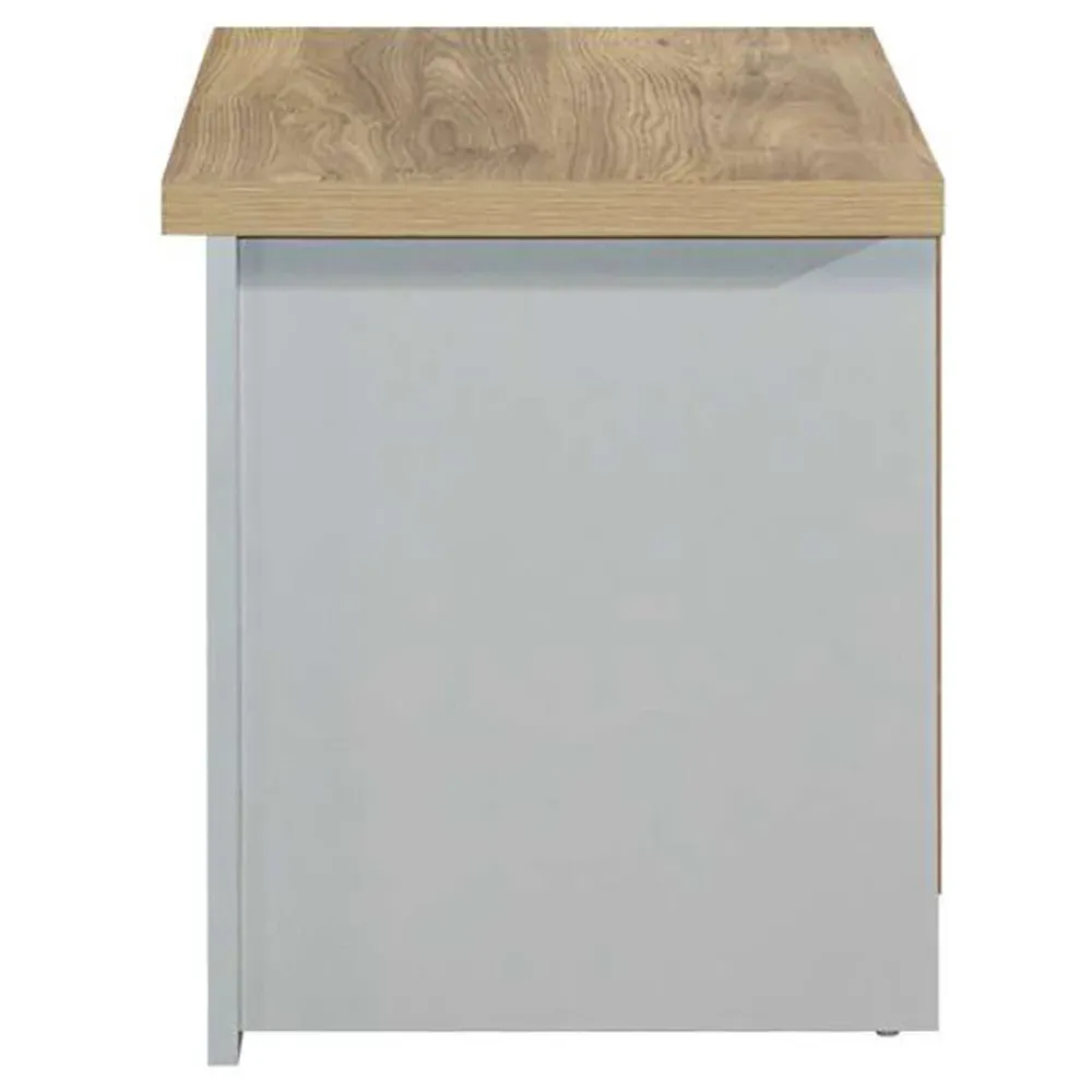 Highgate 2 Drawer Bedside Table - Grey, Oak