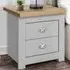 Highgate 2 Drawer Bedside Table - Grey, Oak