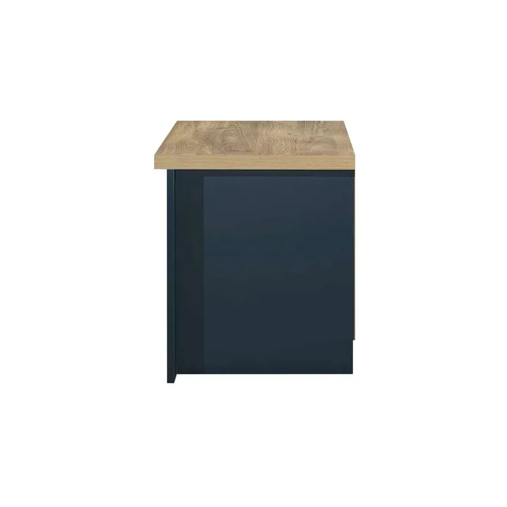 Highgate 2 Drawer Bedside Table - Navy, Oak