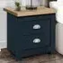 Highgate 2 Drawer Bedside Table - Navy, Oak