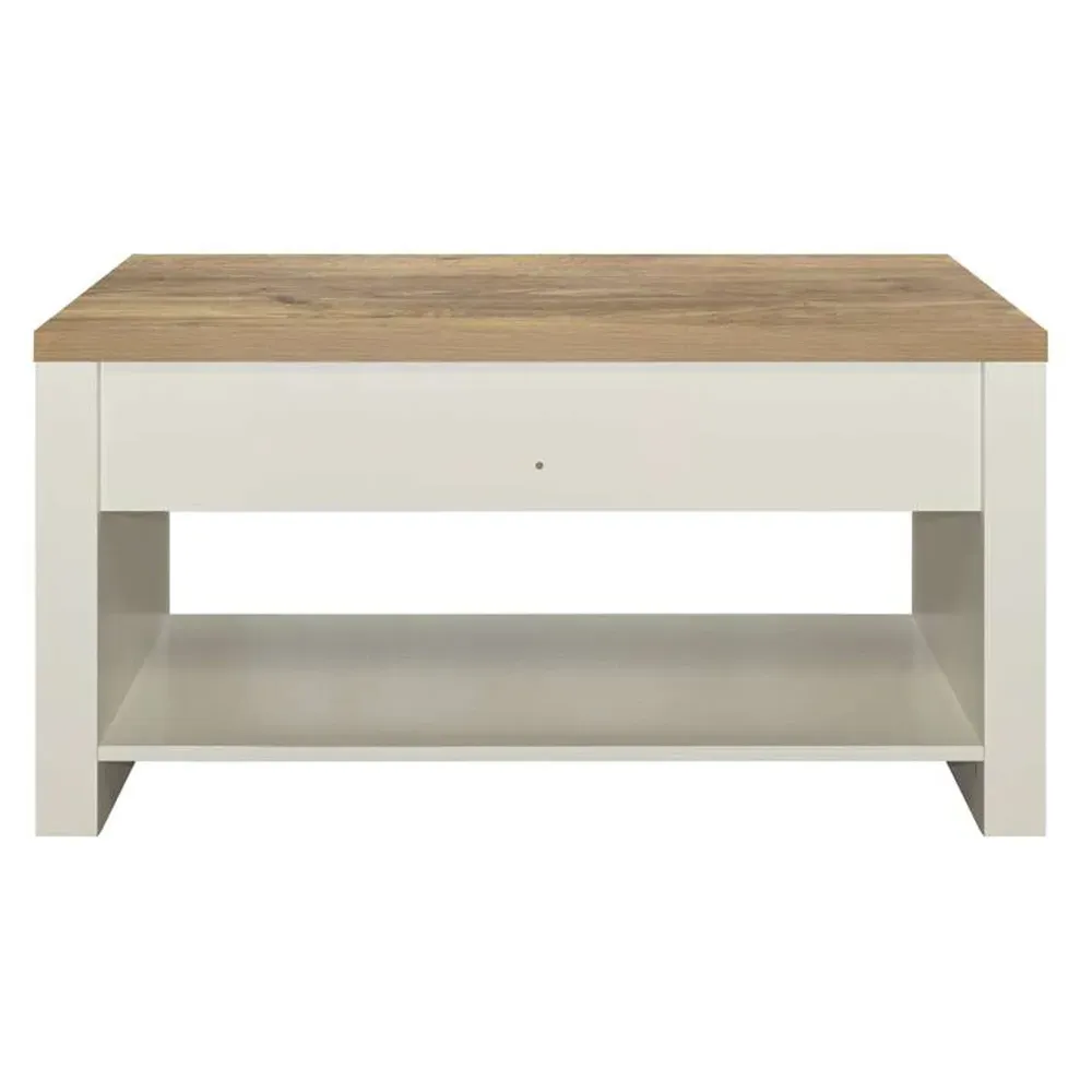 Highgate 2 Drawer Coffee Table - Cream, Oak