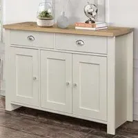 Highgate 3 Door 2 Drawer Sideboard - Cream, Oak