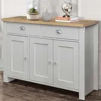 Highgate 3 Door 2 Drawer Sideboard - Grey, Oak