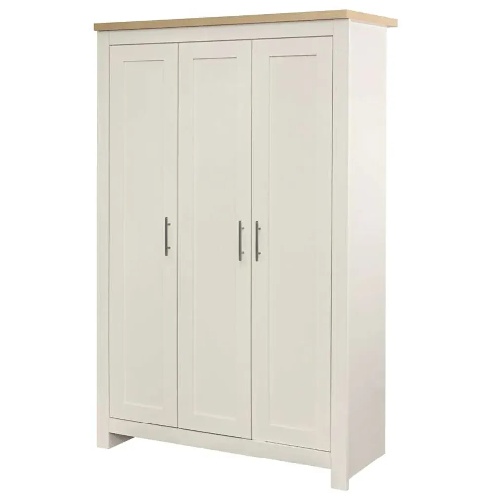 Highgate 3 Door Wardrobe - Cream, Oak