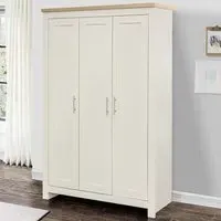 Highgate 3 Door Wardrobe - Cream, Oak