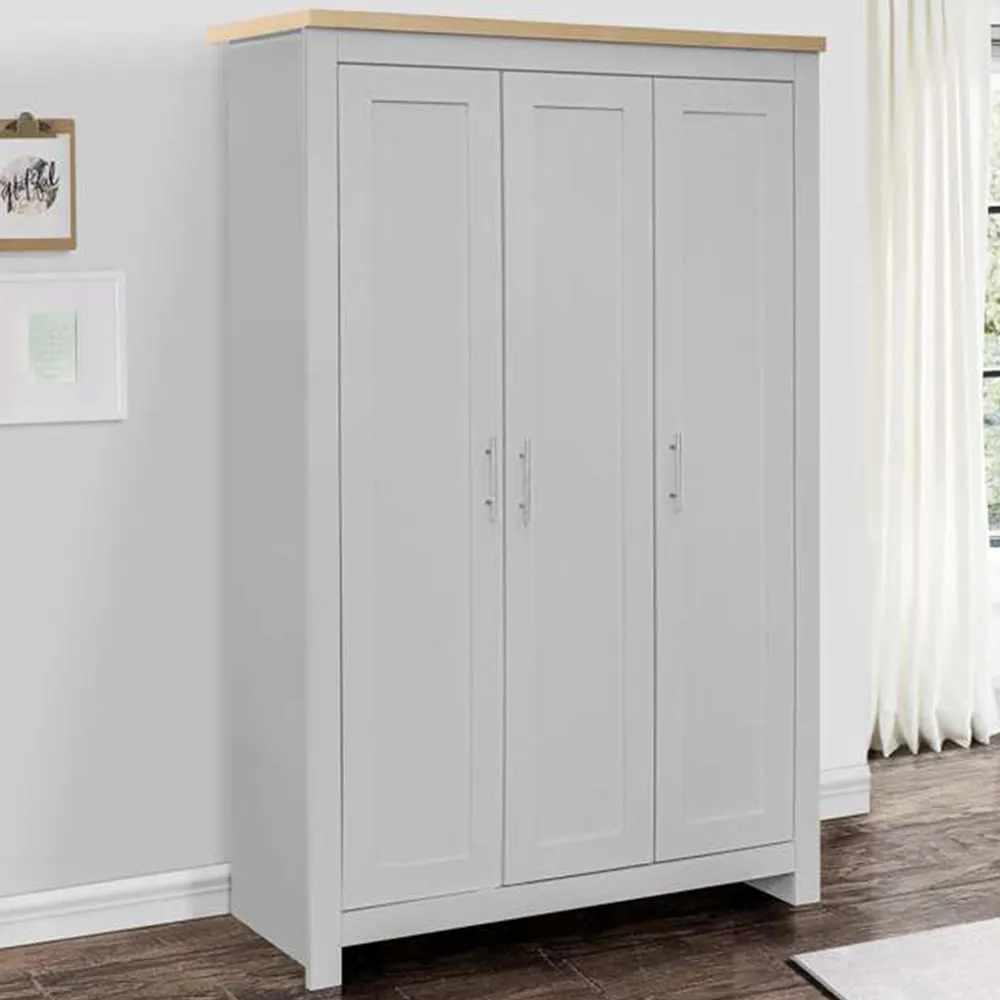 Highgate 3 Door Wardrobe - Grey, Oak