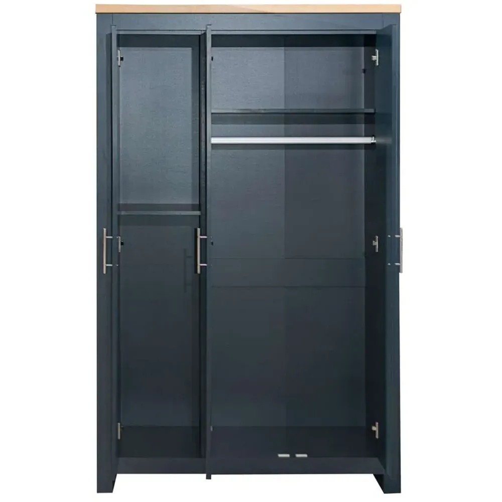 Highgate 3 Door Wardrobe - Navy, Oak