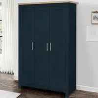 Highgate 3 Door Wardrobe - Navy, Oak